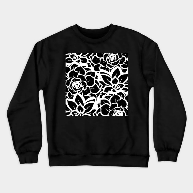 Black and White Petal Punch - Digitally Illustrated Abstract Flower Pattern for Home Decor, Clothing Fabric, Curtains, Bedding, Pillows, Upholstery, Phone Cases and Stationary Crewneck Sweatshirt by cherdoodles